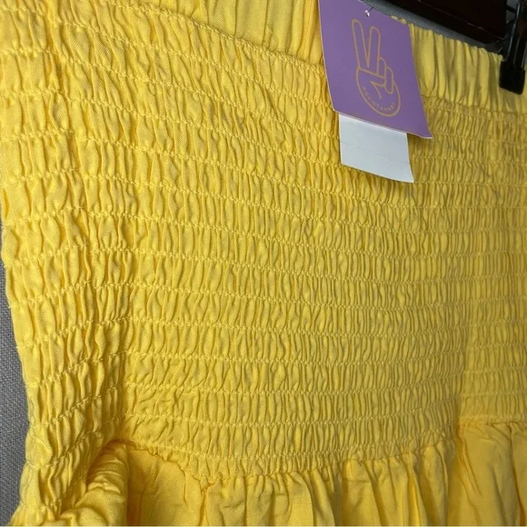 NWT Ascot & Hart Yellow Stretch And Flutter Skirt SMALL - Picture 7 of 7